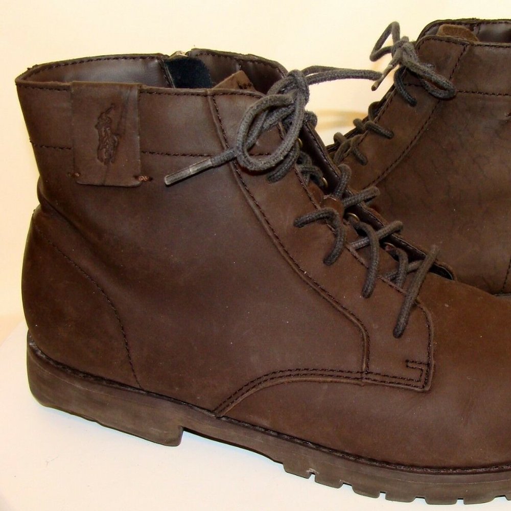 POLO RALPH LAUREN MENS BROWN ANKLE BOOTS Size 10.5